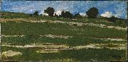 constant troyon Hillside with Rocky Outcrops oil on canvas